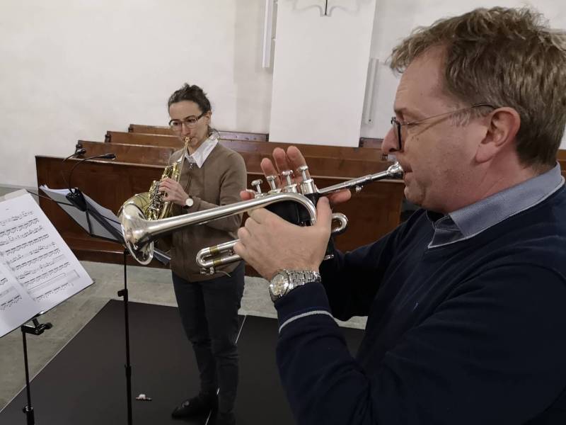 Astrid Schumacher (corno) e Gioacchino Sabbadini (tromba)