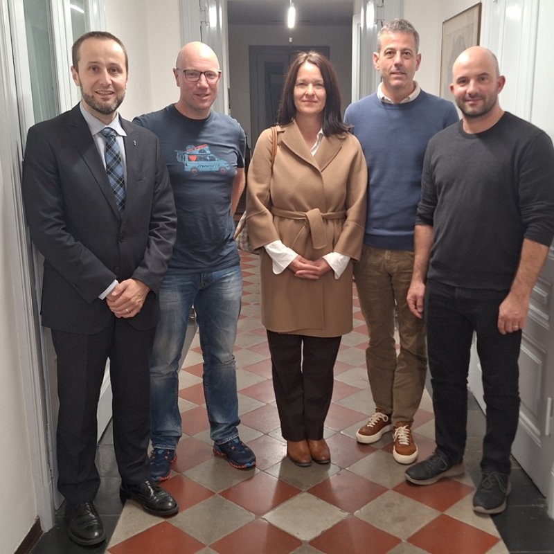 William Jourdan (sin.), Marco Lardelli, Monica Jochum-Zanetti, Simone Jenni, Luca Compagnoni